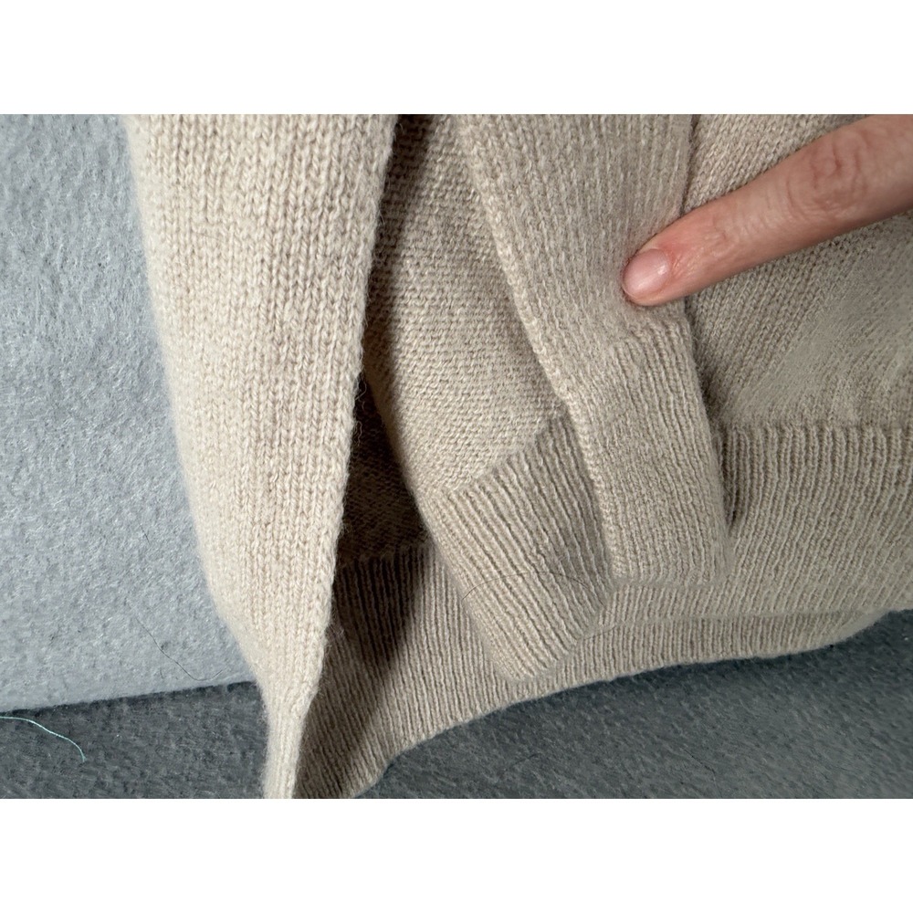 MUJI Wool Sweater Dress M Tan Granola Minimalist Quiet luxury Modest Capsule - Picture 3 of 15